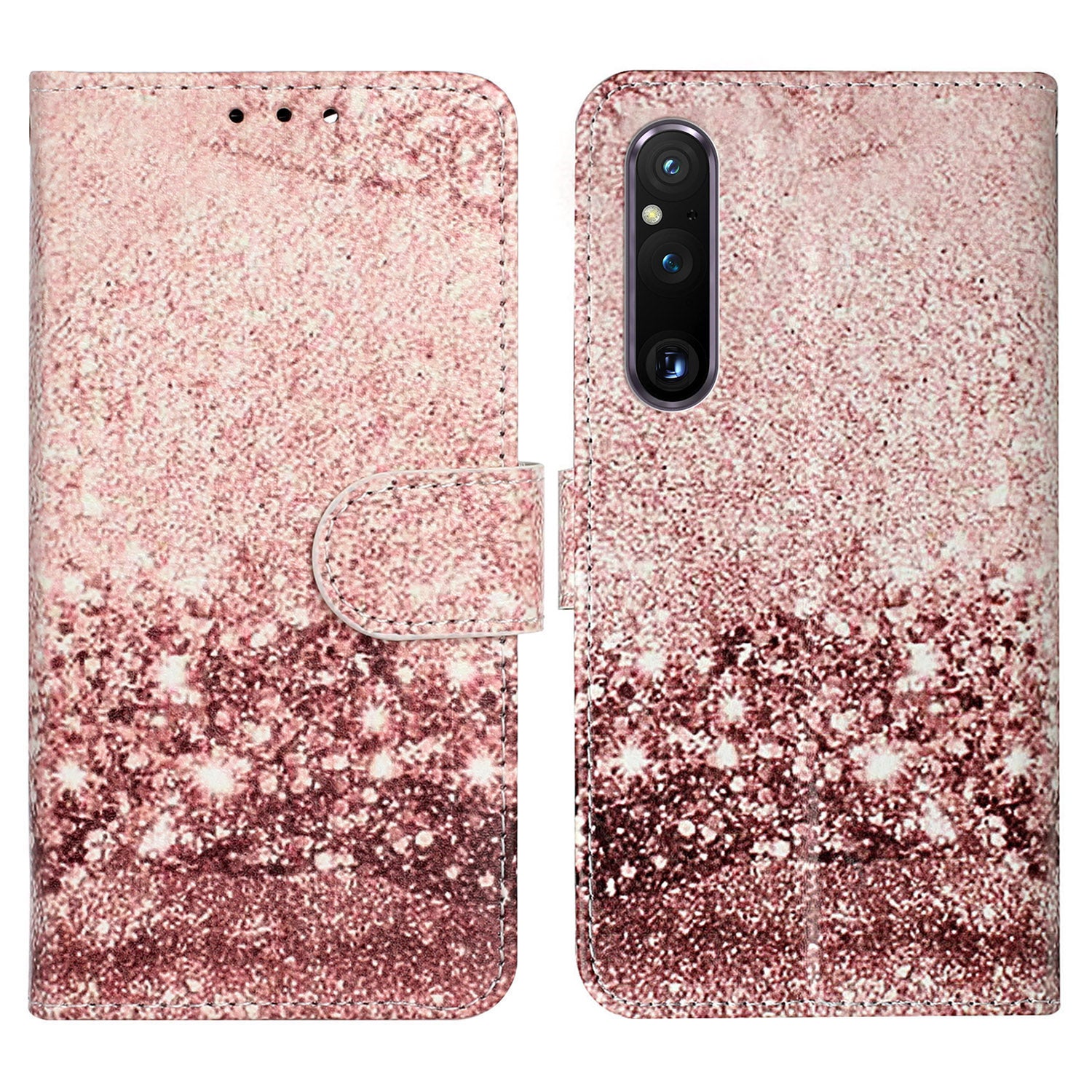 Pattern Printing Phone Case for Sony Xperia 1 V Anti-Fall Wallet Leather Cover with Stand