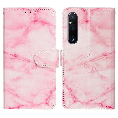 Pattern Printing Phone Case for Sony Xperia 1 V Anti-Fall Wallet Leather Cover with Stand