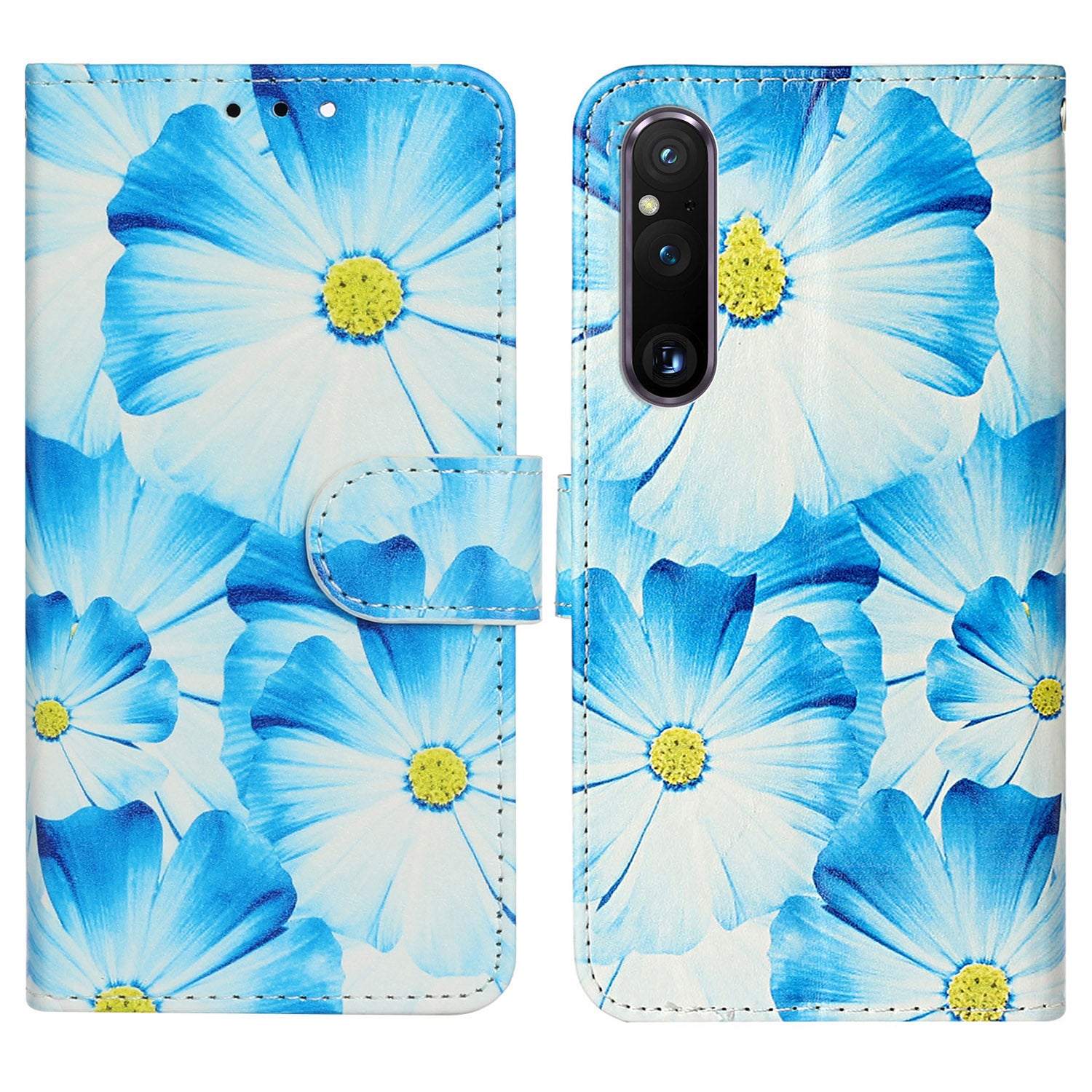Pattern Printing Phone Case for Sony Xperia 1 V Anti-Fall Wallet Leather Cover with Stand