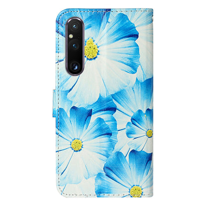 Pattern Printing Phone Case for Sony Xperia 1 V Anti-Fall Wallet Leather Cover with Stand