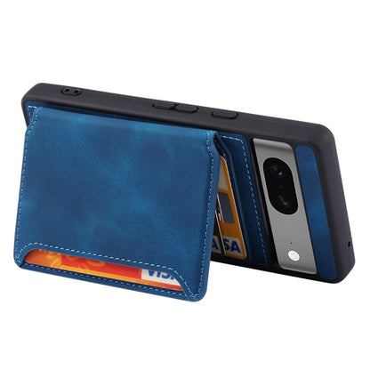 For Google Pixel 6a Leather Coated TPU Phone Case RFID Blocking Wallet Phone Kickstand Cover