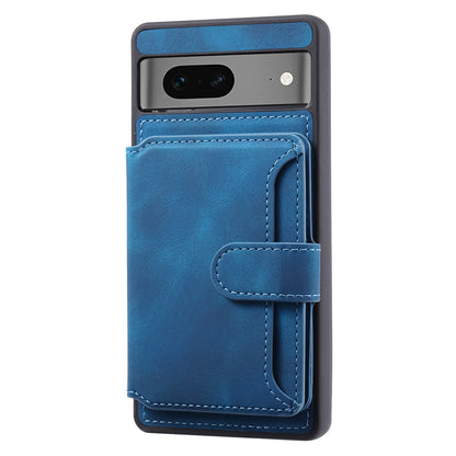 For Google Pixel 6a Leather Coated TPU Phone Case RFID Blocking Wallet Phone Kickstand Cover