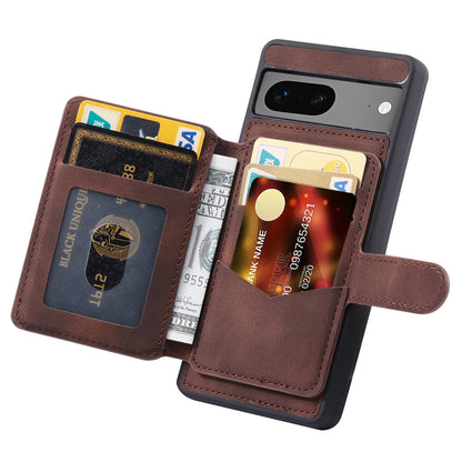 For Google Pixel 6a Leather Coated TPU Phone Case RFID Blocking Wallet Phone Kickstand Cover