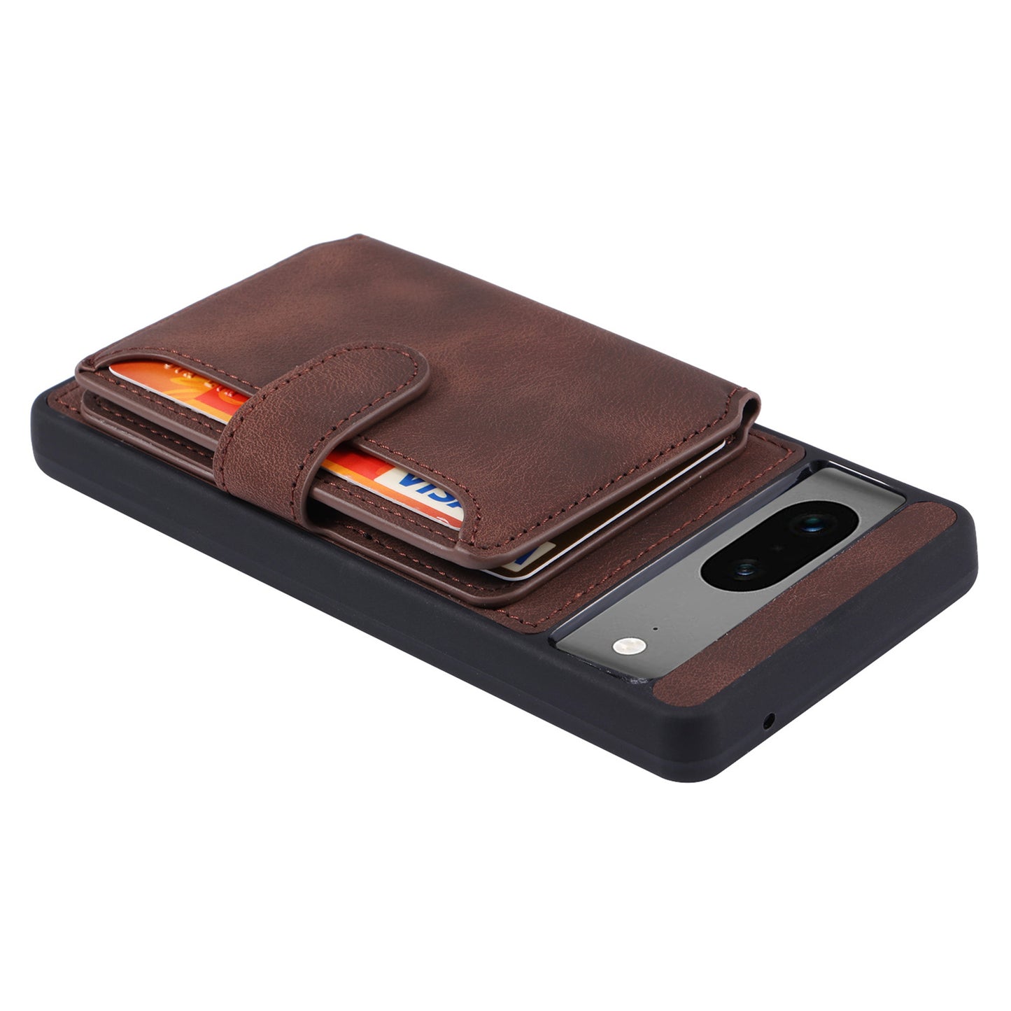 For Google Pixel 6a Leather Coated TPU Phone Case RFID Blocking Wallet Phone Kickstand Cover