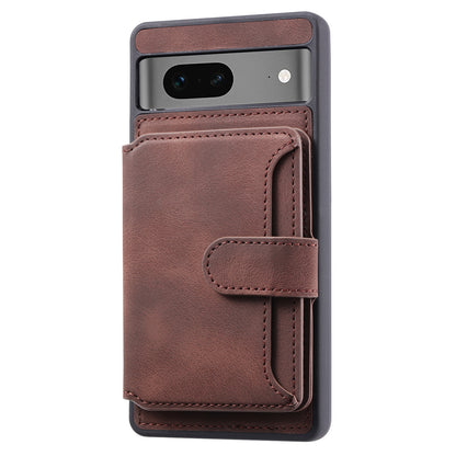For Google Pixel 6a Leather Coated TPU Phone Case RFID Blocking Wallet Phone Kickstand Cover