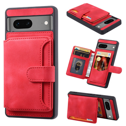 For Google Pixel 6a Leather Coated TPU Phone Case RFID Blocking Wallet Phone Kickstand Cover