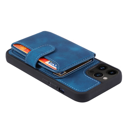 For iPhone 14 Pro Max Phone Wallet Case RFID Blocking Leather Coated TPU Kickstand Cover