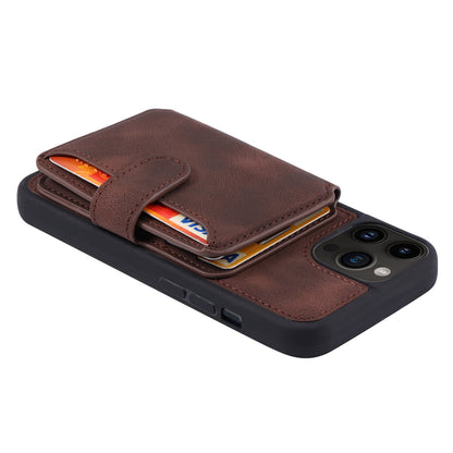 For iPhone 14 Pro Max Phone Wallet Case RFID Blocking Leather Coated TPU Kickstand Cover