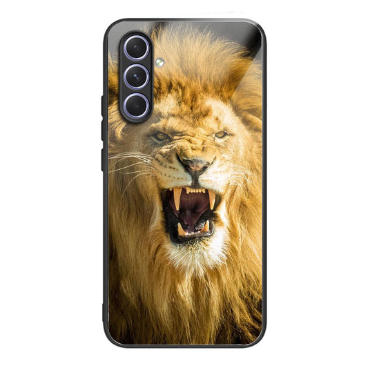 Tempered Glass TPU Case for Samsung Galaxy A54 5G Pattern Printing Shockproof Cover Anti-Drop Phone Case