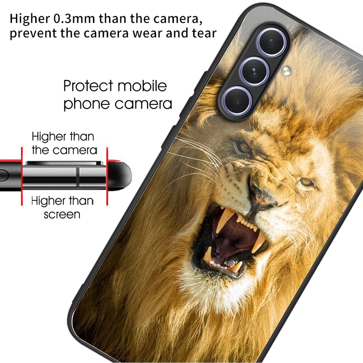Tempered Glass TPU Case for Samsung Galaxy A54 5G Pattern Printing Shockproof Cover Anti-Drop Phone Case