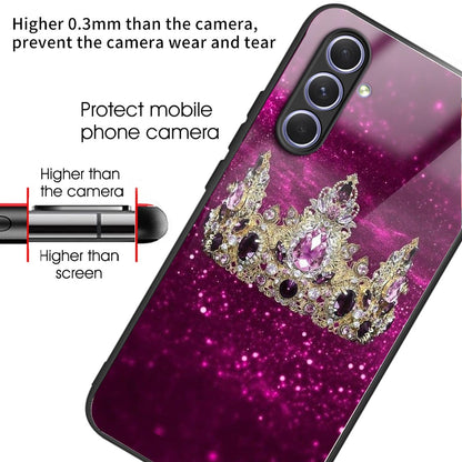 Tempered Glass TPU Case for Samsung Galaxy A54 5G Pattern Printing Shockproof Cover Anti-Drop Phone Case