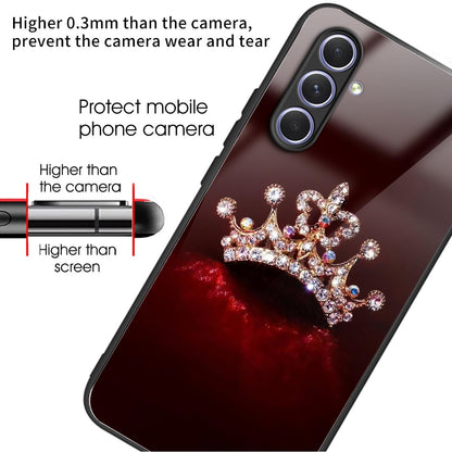 Tempered Glass TPU Case for Samsung Galaxy A54 5G Pattern Printing Shockproof Cover Anti-Drop Phone Case