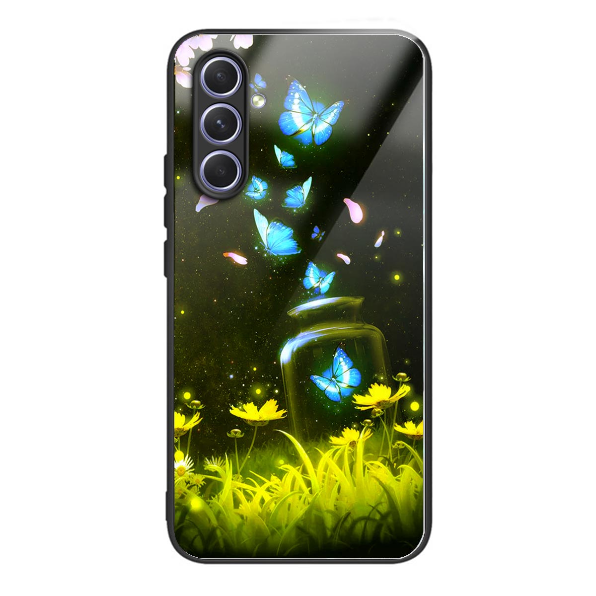 Tempered Glass TPU Case for Samsung Galaxy A54 5G Pattern Printing Shockproof Cover Anti-Drop Phone Case