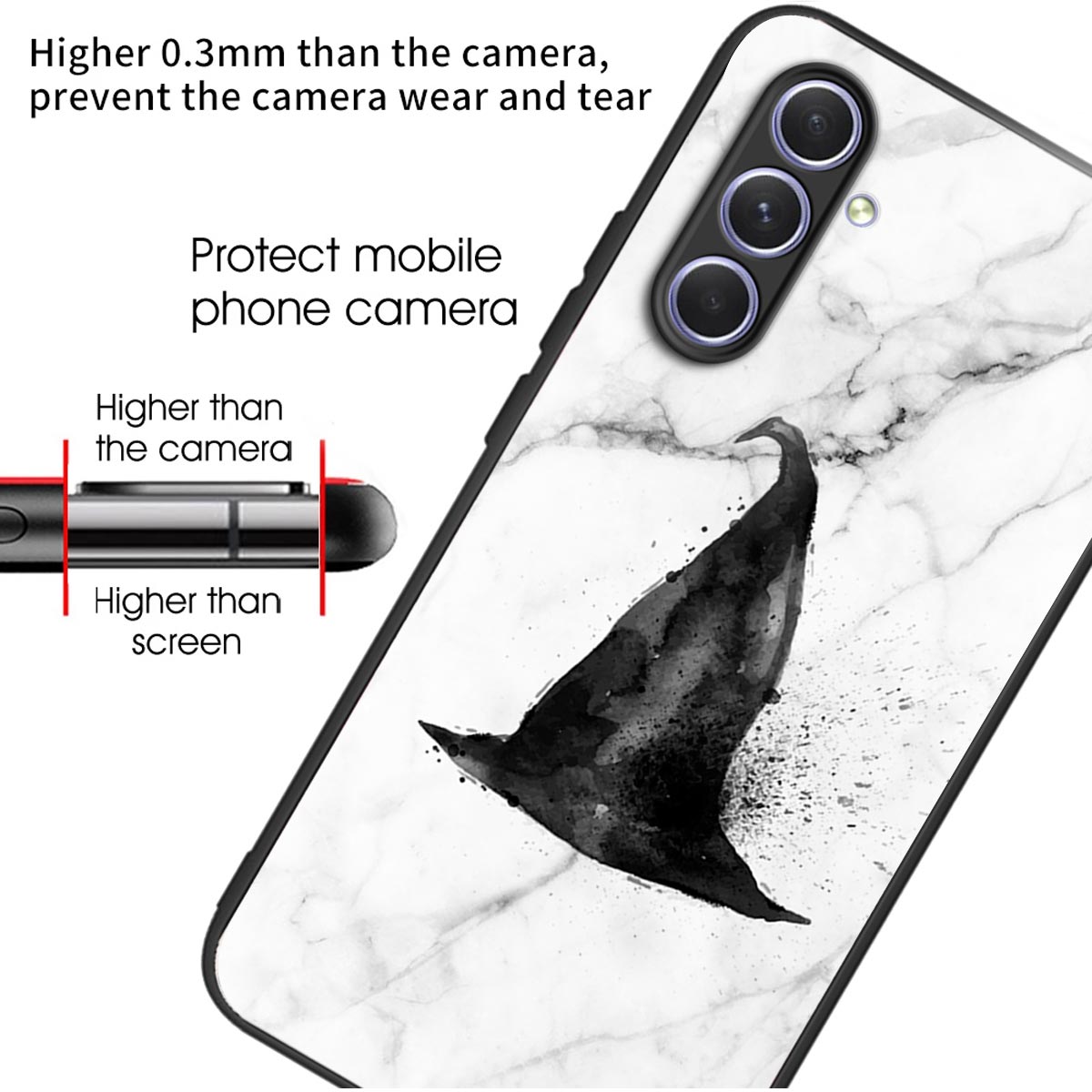 Tempered Glass TPU Case for Samsung Galaxy A54 5G Pattern Printing Shockproof Cover Anti-Drop Phone Case