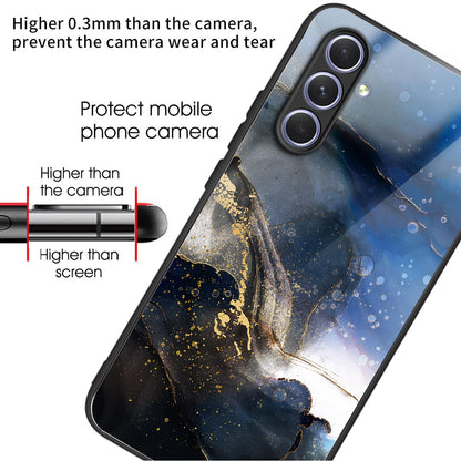 Tempered Glass TPU Case for Samsung Galaxy A54 5G Pattern Printing Shockproof Cover Anti-Drop Phone Case