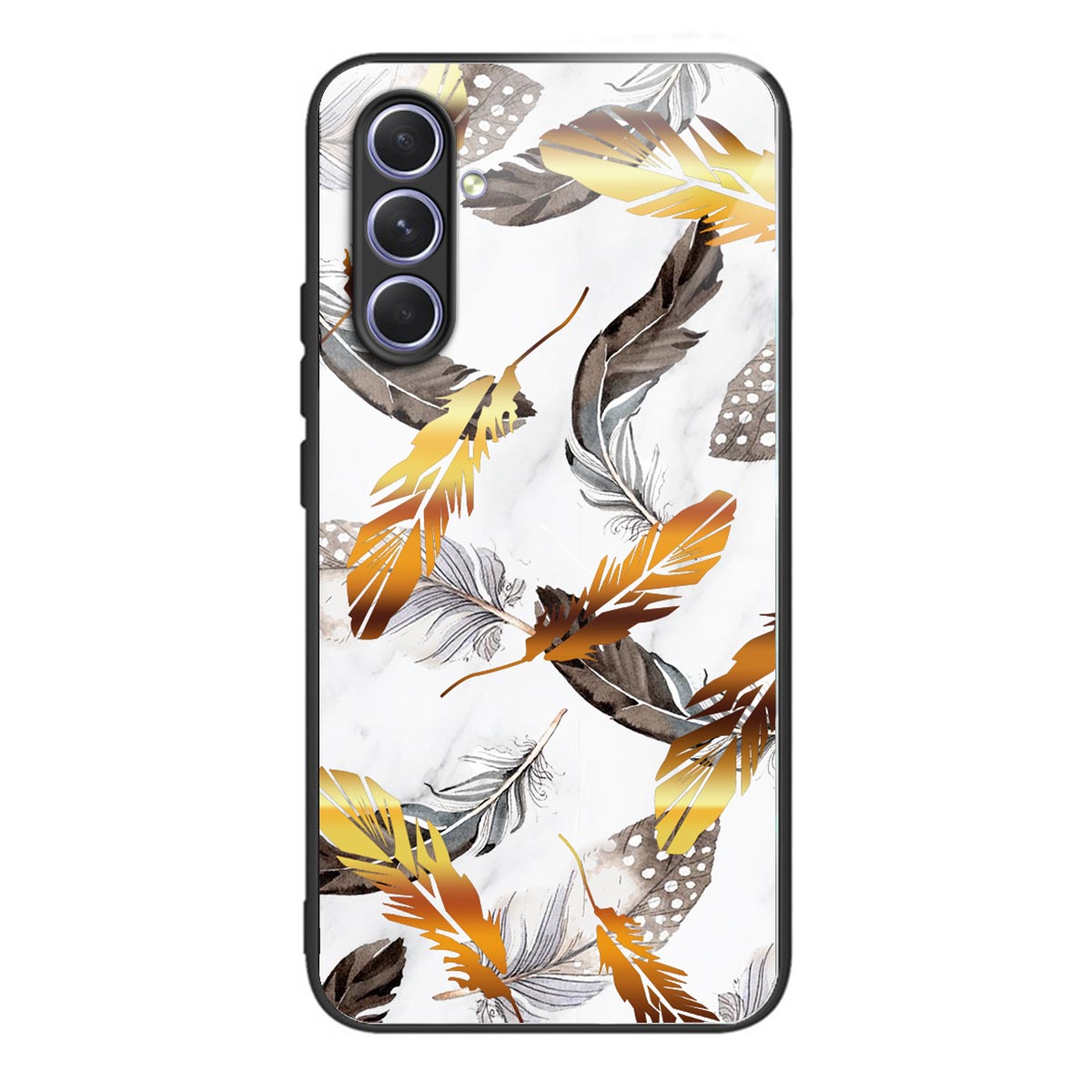 Tempered Glass TPU Case for Samsung Galaxy A54 5G Pattern Printing Shockproof Cover Anti-Drop Phone Case
