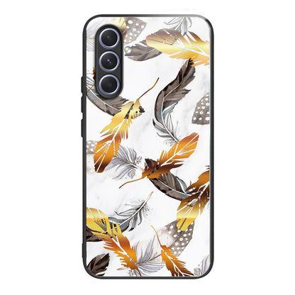 Tempered Glass TPU Case for Samsung Galaxy A54 5G Pattern Printing Shockproof Cover Anti-Drop Phone Case