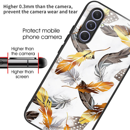 Tempered Glass TPU Case for Samsung Galaxy A54 5G Pattern Printing Shockproof Cover Anti-Drop Phone Case