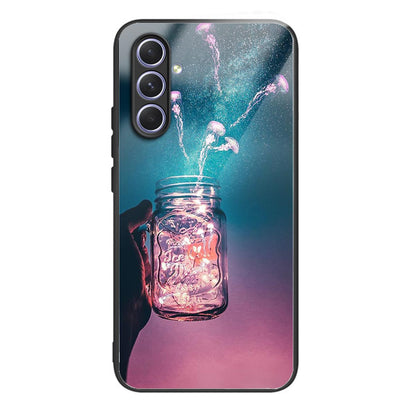 Tempered Glass TPU Case for Samsung Galaxy A54 5G Pattern Printing Shockproof Cover Anti-Drop Phone Case
