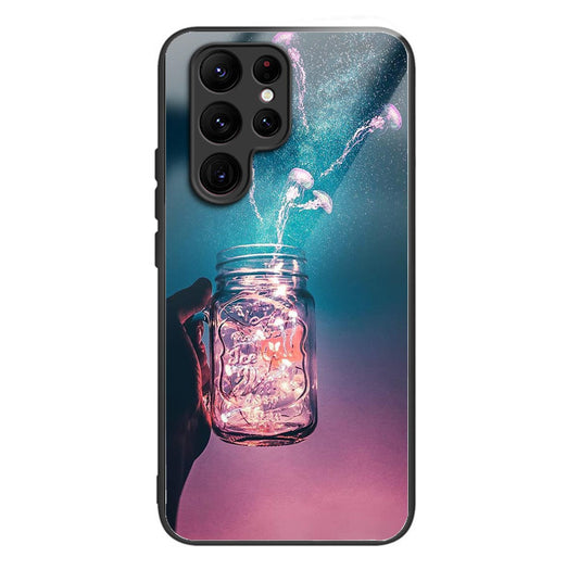 Anti-Scratch Phone Case for Samsung Galaxy S23 Ultra Tempered Glass TPU Case Pattern Printing Phone Cover
