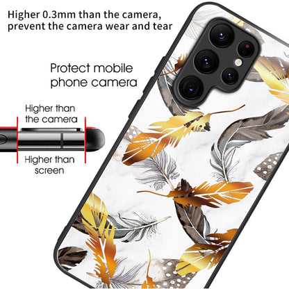 Anti-Scratch Phone Case for Samsung Galaxy S23 Ultra Tempered Glass TPU Case Pattern Printing Phone Cover