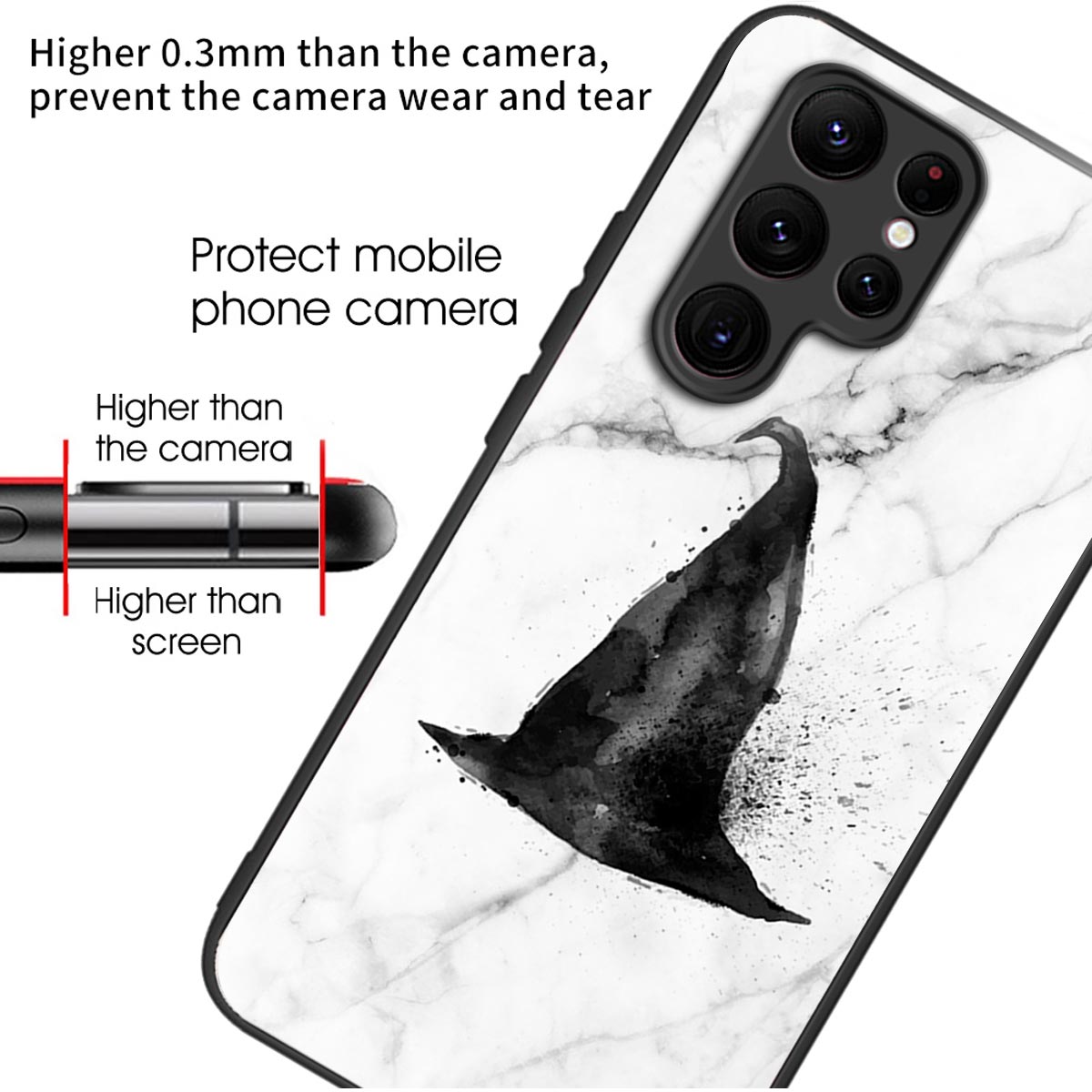 Anti-Scratch Phone Case for Samsung Galaxy S23 Ultra Tempered Glass TPU Case Pattern Printing Phone Cover