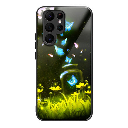 Anti-Scratch Phone Case for Samsung Galaxy S23 Ultra Tempered Glass TPU Case Pattern Printing Phone Cover