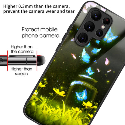 Anti-Scratch Phone Case for Samsung Galaxy S23 Ultra Tempered Glass TPU Case Pattern Printing Phone Cover