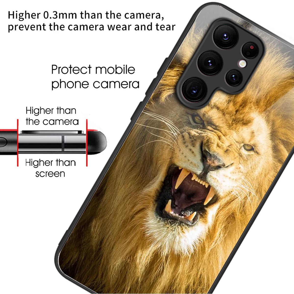 Anti-Scratch Phone Case for Samsung Galaxy S23 Ultra Tempered Glass TPU Case Pattern Printing Phone Cover