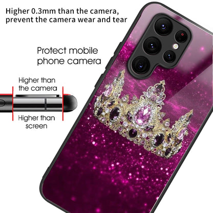 Anti-Scratch Phone Case for Samsung Galaxy S23 Ultra Tempered Glass TPU Case Pattern Printing Phone Cover