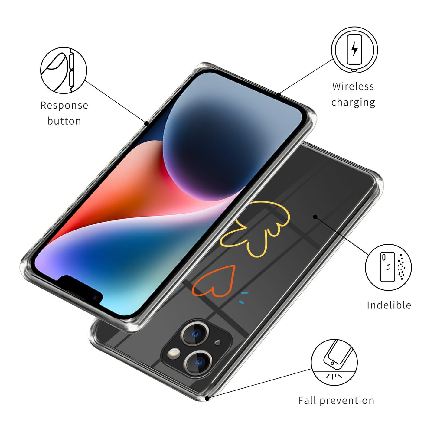 Pattern Printing Phone Case for iPhone 14 , Anti-drop TPU Mobile Phone Cover