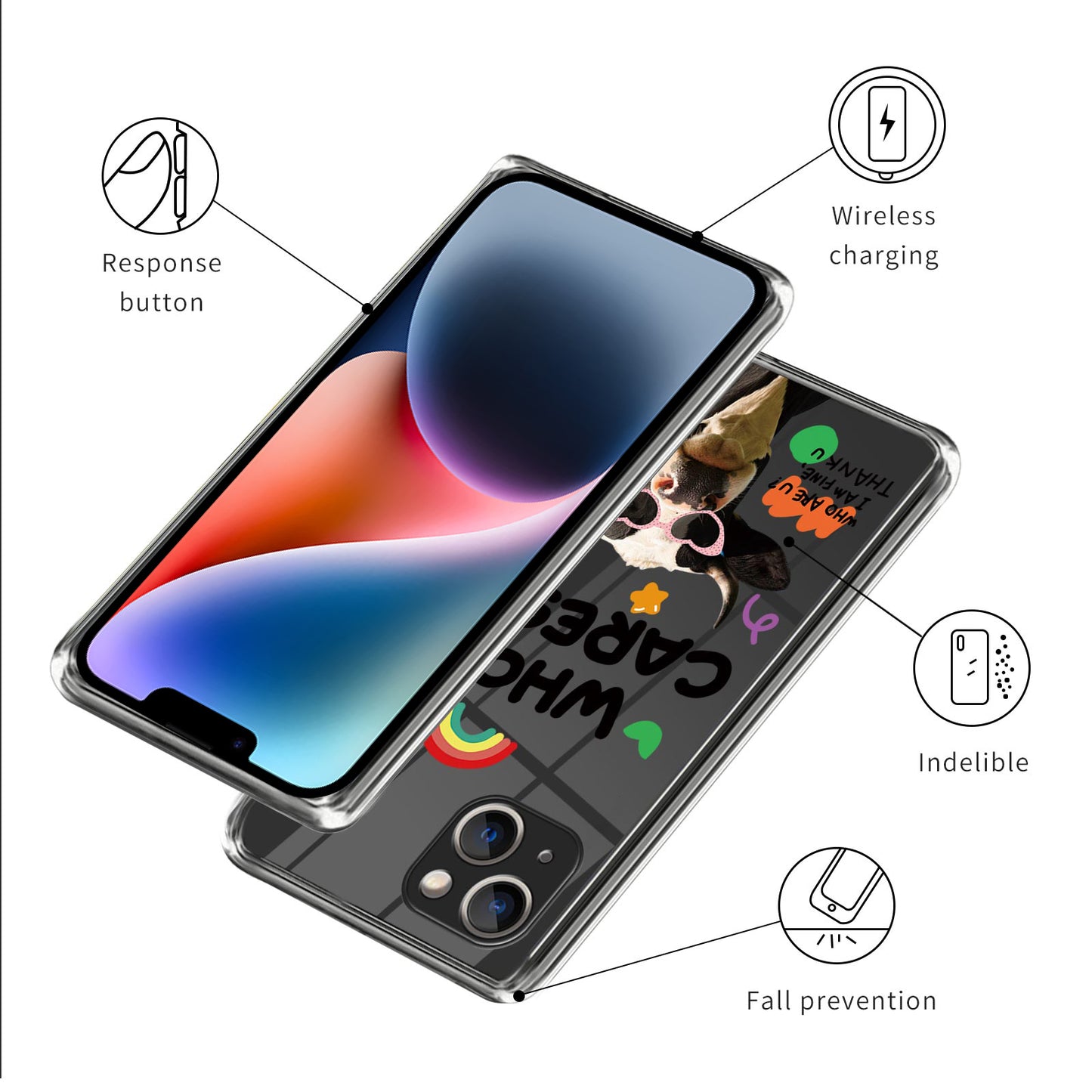 Pattern Printing Phone Case for iPhone 14 , Anti-drop TPU Mobile Phone Cover