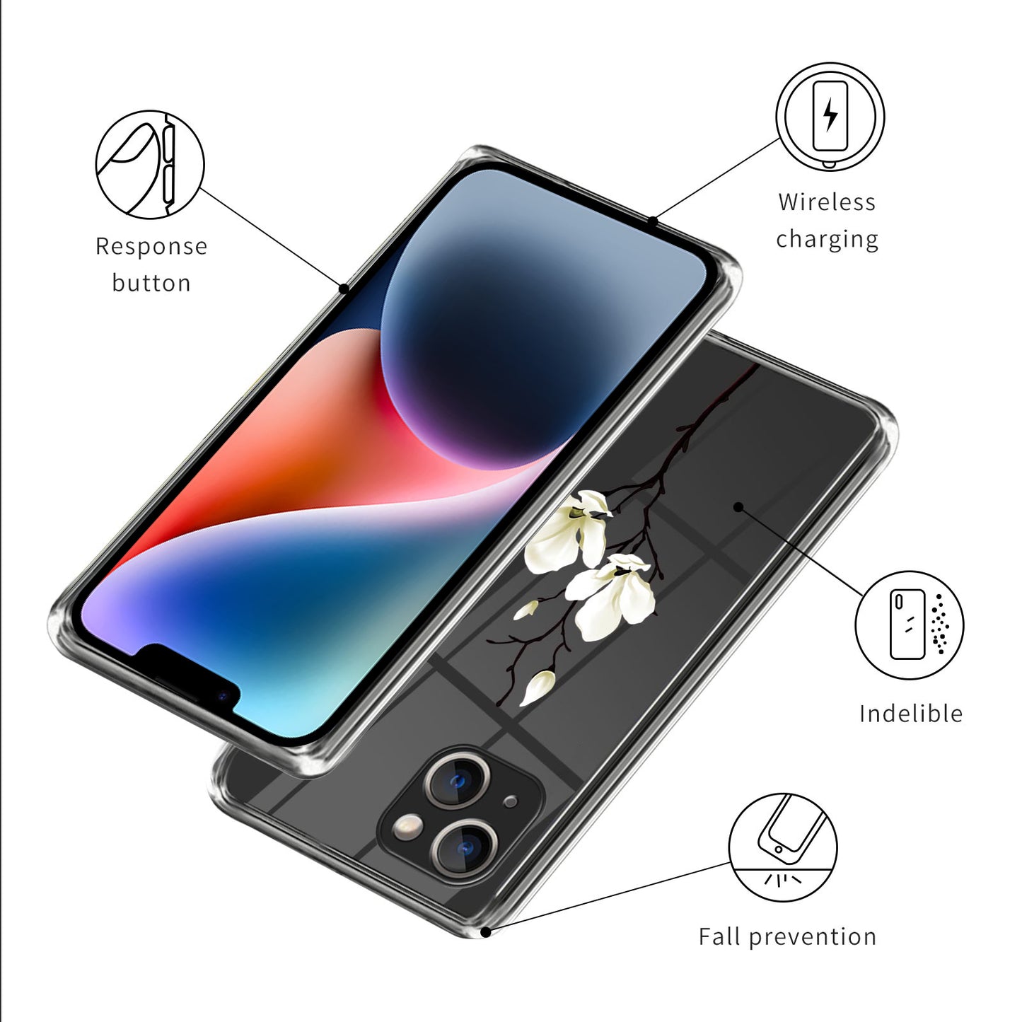 Pattern Printing Phone Case for iPhone 14 , Anti-drop TPU Mobile Phone Cover