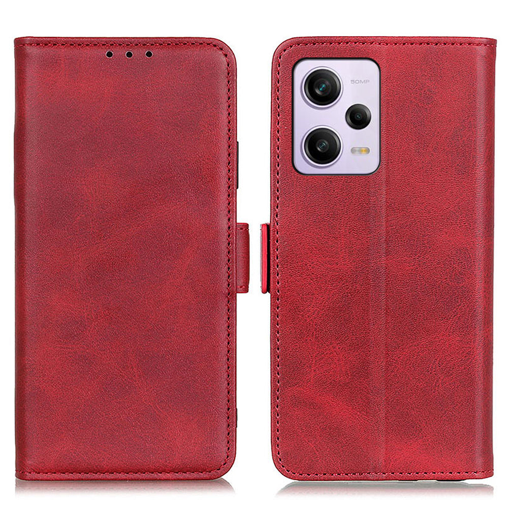 Phone Cover for Xiaomi Redmi Note 12 Pro+ 5G / Note 12 Explorer 5G Stand Wallet Cowhide Texture PU Leather Case