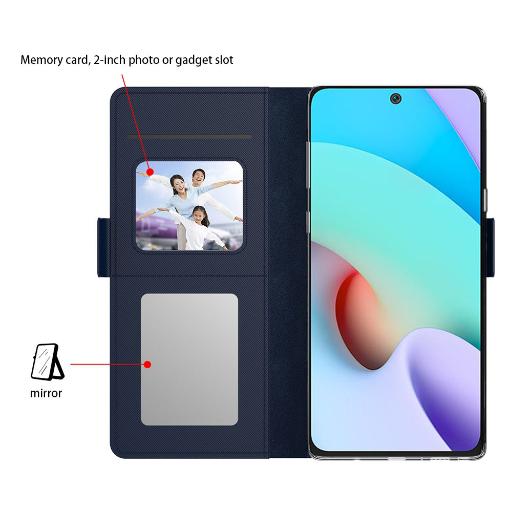 For Xiaomi Redmi Note 12 5G (India) / (China) / (Global) / Poco X5 5G Mirror Phone Case Card Holder Leather Stand Phone Cover
