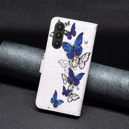 BINFEN COLOR For Samsung Galaxy A24 4G Phone Wallet Case PU Leather Pattern Printing Stand Cover