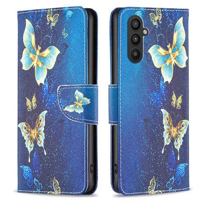 BINFEN COLOR For Samsung Galaxy A24 4G Phone Wallet Case PU Leather Pattern Printing Stand Cover