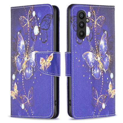 BINFEN COLOR For Samsung Galaxy A24 4G Phone Wallet Case PU Leather Pattern Printing Stand Cover