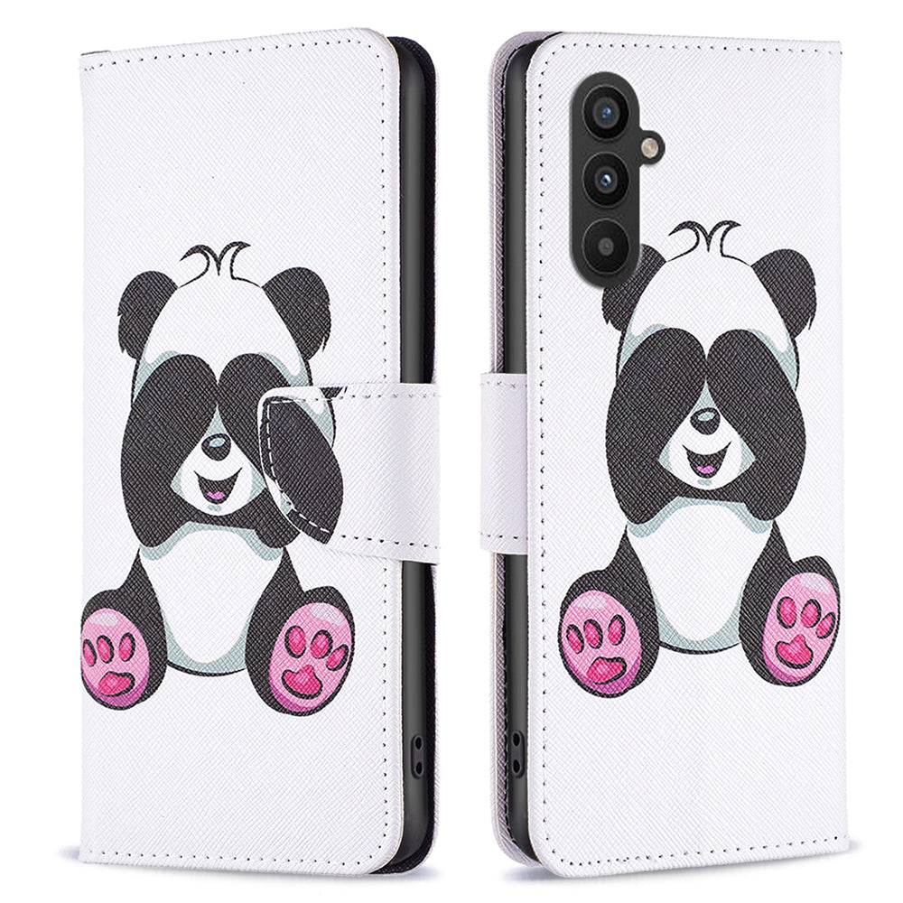 BINFEN COLOR For Samsung Galaxy A24 4G Phone Wallet Case PU Leather Pattern Printing Stand Cover