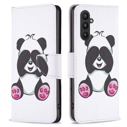BINFEN COLOR For Samsung Galaxy A24 4G Phone Wallet Case PU Leather Pattern Printing Stand Cover
