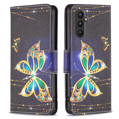 BINFEN COLOR For Samsung Galaxy A24 4G Phone Wallet Case PU Leather Pattern Printing Stand Cover