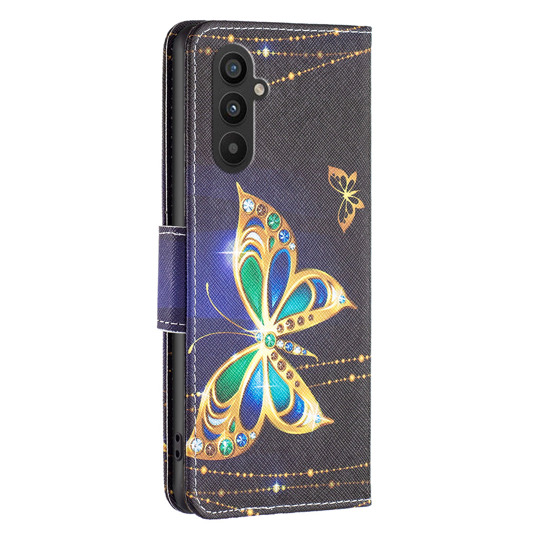 BINFEN COLOR For Samsung Galaxy A24 4G Phone Wallet Case PU Leather Pattern Printing Stand Cover