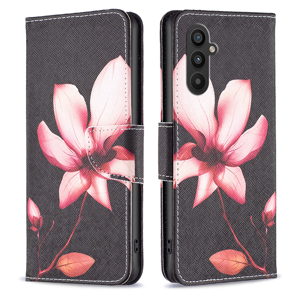 BINFEN COLOR For Samsung Galaxy A24 4G Phone Wallet Case PU Leather Pattern Printing Stand Cover