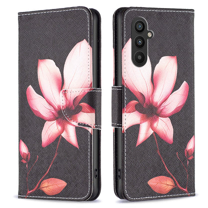 BINFEN COLOR For Samsung Galaxy A24 4G Phone Wallet Case PU Leather Pattern Printing Stand Cover