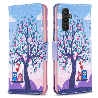 BINFEN COLOR For Samsung Galaxy A24 4G Phone Wallet Case PU Leather Pattern Printing Stand Cover
