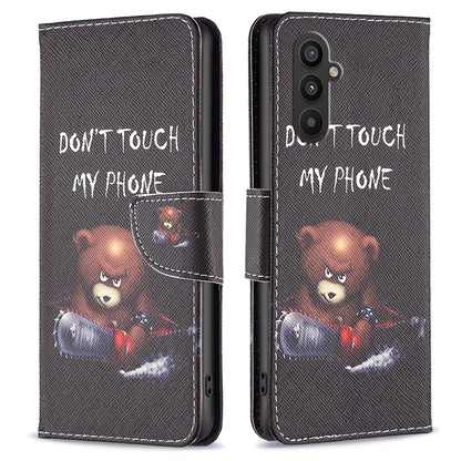 For Samsung Galaxy A24 4G Pattern Printing Anti-drop Phone Case PU Leather Wallet Stand Cover