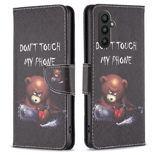 For Samsung Galaxy A24 4G Pattern Printing Anti-drop Phone Case PU Leather Wallet Stand Cover