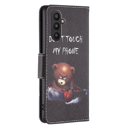 For Samsung Galaxy A24 4G Pattern Printing Anti-drop Phone Case PU Leather Wallet Stand Cover
