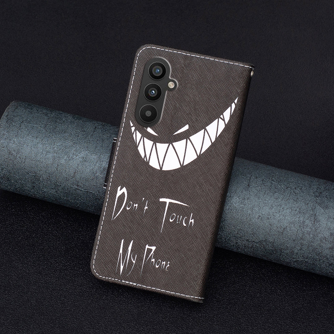 For Samsung Galaxy A24 4G Pattern Printing Anti-drop Phone Case PU Leather Wallet Stand Cover
