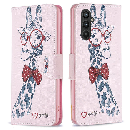 For Samsung Galaxy A24 4G Pattern Printing Anti-drop Phone Case PU Leather Wallet Stand Cover